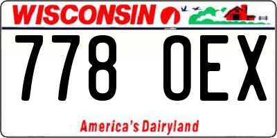 WI license plate 778OEX