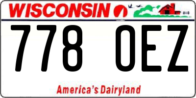 WI license plate 778OEZ