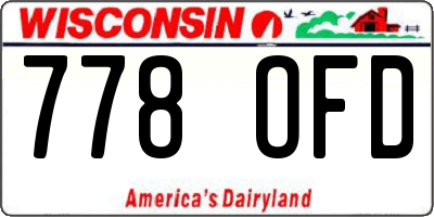 WI license plate 778OFD