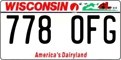 WI license plate 778OFG