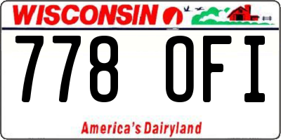 WI license plate 778OFI