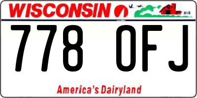 WI license plate 778OFJ