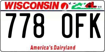 WI license plate 778OFK