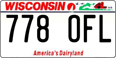 WI license plate 778OFL