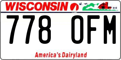 WI license plate 778OFM