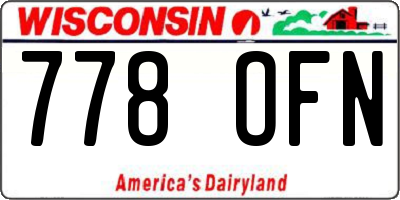 WI license plate 778OFN