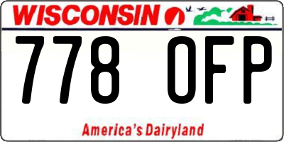 WI license plate 778OFP