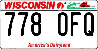 WI license plate 778OFQ