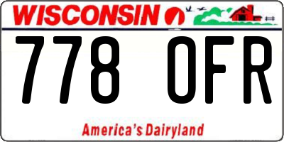 WI license plate 778OFR