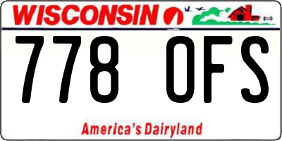 WI license plate 778OFS