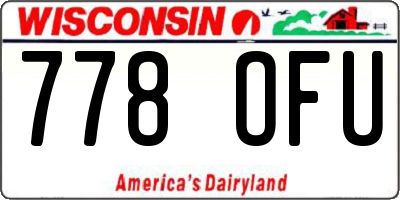 WI license plate 778OFU