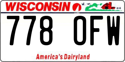 WI license plate 778OFW