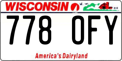 WI license plate 778OFY