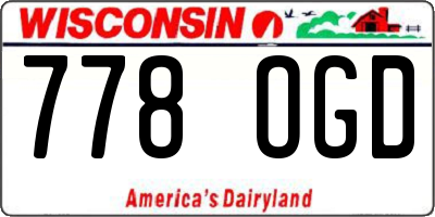 WI license plate 778OGD