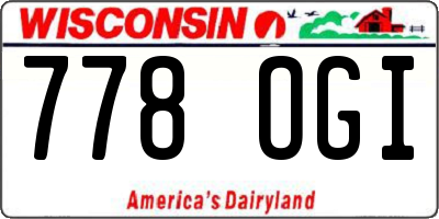 WI license plate 778OGI