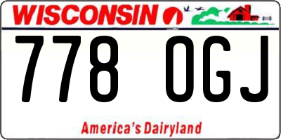 WI license plate 778OGJ