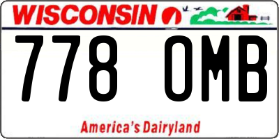 WI license plate 778OMB