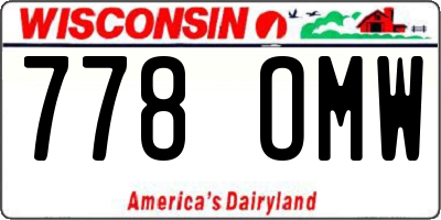 WI license plate 778OMW