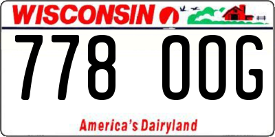 WI license plate 778OOG