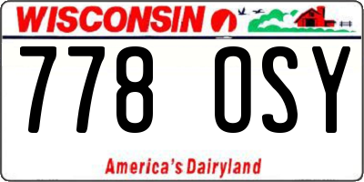 WI license plate 778OSY