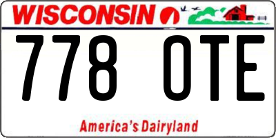WI license plate 778OTE