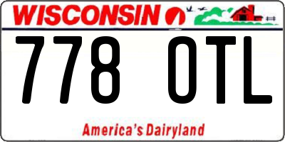 WI license plate 778OTL