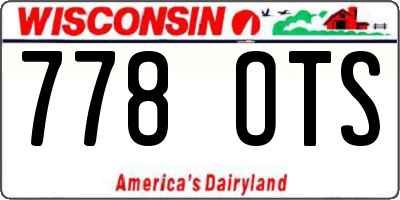 WI license plate 778OTS