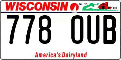 WI license plate 778OUB