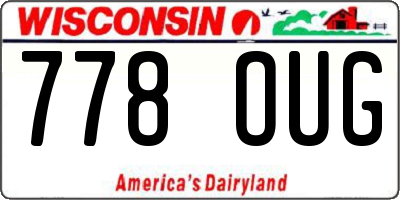 WI license plate 778OUG