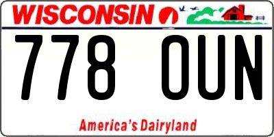 WI license plate 778OUN