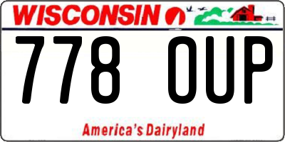 WI license plate 778OUP