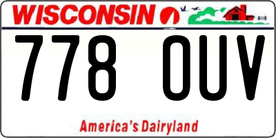 WI license plate 778OUV