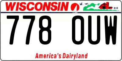 WI license plate 778OUW