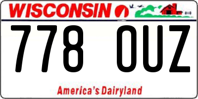 WI license plate 778OUZ