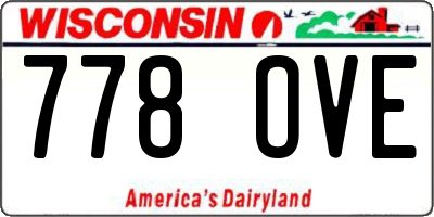 WI license plate 778OVE