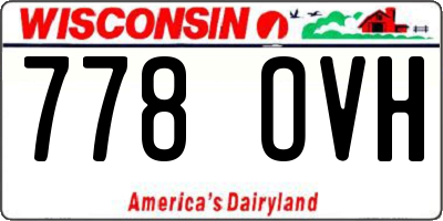 WI license plate 778OVH