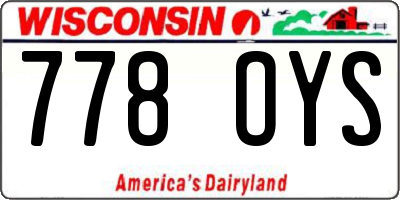 WI license plate 778OYS