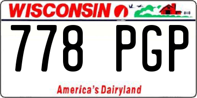 WI license plate 778PGP