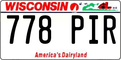 WI license plate 778PIR