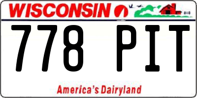 WI license plate 778PIT