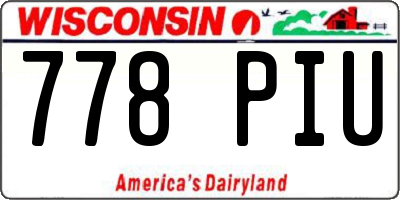 WI license plate 778PIU