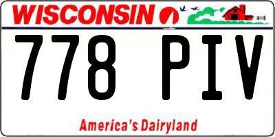 WI license plate 778PIV