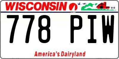 WI license plate 778PIW