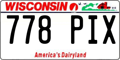 WI license plate 778PIX