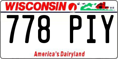 WI license plate 778PIY
