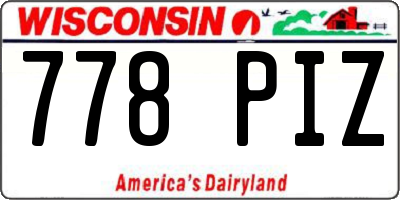 WI license plate 778PIZ