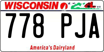 WI license plate 778PJA