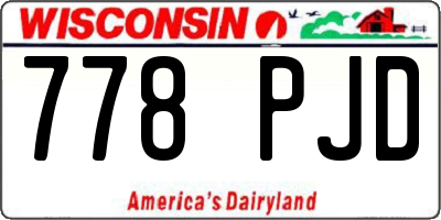 WI license plate 778PJD
