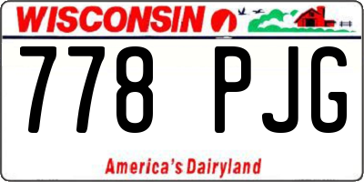 WI license plate 778PJG