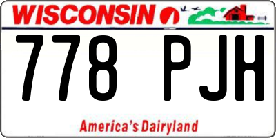 WI license plate 778PJH